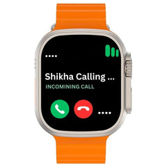T800 Orange (Without SIM) Ultra Smart Watch 1.99-inch Infinite Display, Bluetooth Calling, Heart Rate Tracking, Sports Features