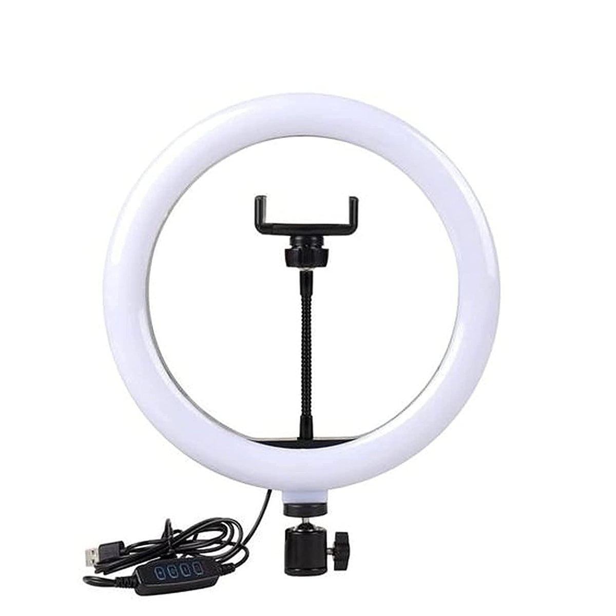 10 Inch LED Ring Light with 3 Level Brightness Dimmable Lighting for Vlogging , You Tube Video , Photo Shoot Live Streaming & Makeup Compatible with All Smart Phones & Cameras