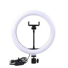 10 Inch LED Ring Light with 3 Level Brightness Dimmable Lighting for Vlogging , You Tube Video , Photo Shoot Live Streaming & Makeup Compatible with All Smart Phones & Cameras