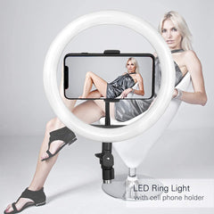10 Inch LED Ring Light with 3 Level Brightness Dimmable Lighting for Vlogging , You Tube Video , Photo Shoot Live Streaming & Makeup Compatible with All Smart Phones & Cameras