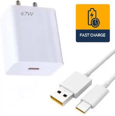 67W Sonic Charge Combo | Laptops, Tablets, & Mobile Charger|(Adapter + USB to Type C Cable)| Mi/Xiaomi/Redmi Charger|Superfast 6A Type C Included