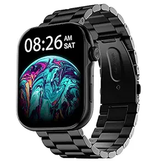 The Ultra 3 Bluetooth Calling Smart Watch (Jet Black: Elite Edition) boasts the largest 1.96" AMOLED display, a premium metallic build, a functional crown, gesture control, and a metallic strap.