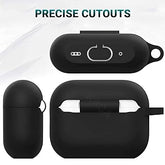 Silicone Soft Case Cover with Keychain for Airpods Pro 2 Case 2022 , AirPods Pro 2nd Generation Cover (Black)