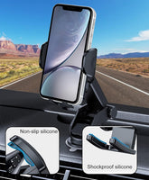 Ajxn 3-in-1 Suction Cup Phone Mount for Car, Fit for Most Mobile Phones, Dashboard, Air Vent, Automobile Cradles, Car Interior Accessories - Black