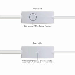 Original wired in-ear headphones that are similar to the earphones Hands-free stereo deep bass headphone with built-in microphone, call answer/end button, and 3.5mm Aux audio jack (YS6, White)