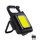 Keychain Light: 500 Lumens Bright 4 Light Modes Rechargeable LED Pocket Emergency Work Light with Magnet Base and Corkscrew for Indoor and Outdoor Use (Yellow-Pack 1)
