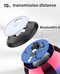 Mini Electroplating Round Steel Speaker with 4 Colorful Wireless Bluetooth Speakers (Random Color Selection from 4 Colors) and No Charging Pin