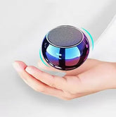 Mini Electroplating Round Steel Speaker with 4 Colorful Wireless Bluetooth Speakers (Random Color Selection from 4 Colors) and No Charging Pin
