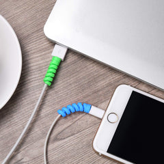 Extremely flexible silicone mouse cable protector, compatible with all smartphones, laptops, and chargers; colorful