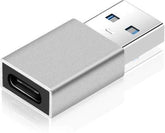 USB 3.0 Male to USB 3.1 Type C Female Connector Converte SB Type C USB 3.1 Type-c Adapter (Silver, Compatible with Mobile)