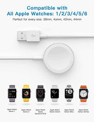 iWatch Series 5/4/3/2/1 Wireless Magnetic Smartwatch Charging Cable 44, 42, 40, and 38 mm (White)