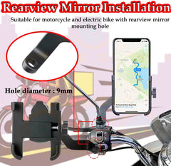 Verson 2.0 Metal Body 360 Degree Rotating Mirror Cradle Stand Universal Handlebar Bike Mount Holder Compatible with All Smartphones for Bicycles, Motorcycles, and Scooters