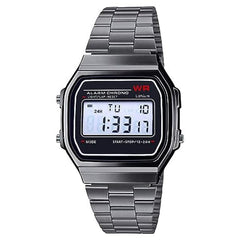 Wisewear - Sports Digital Square Dial LED Stainless Steel Watch For Men And Women