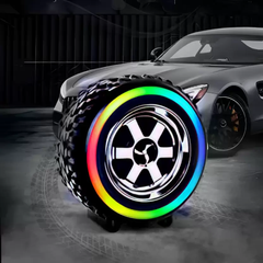 Carry-along Wireless Wheel-Designed Subwoofer Bass Speaker with RGB Light and 12 W Bluetooth Power (Black, Stereo Channel)