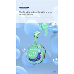 Ultrapods Pro 2 TWS Airpodes with Digital Display, Transparent Design, 30 Hours Playtime with Fast Charging, Bluetooth 5.3v ( Green )