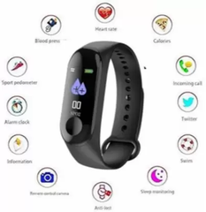 Wise wear-Fitness band GUGGU NEA_222N_M3 (Black Strap, Free Size)