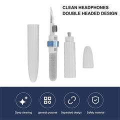 Tech nova-Wireless Headset Cleaning Pen: Multifunctional Metal Tip Soft Brush Camera Headphone Headset with Cleaning Pen Pocket (Blue)