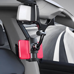 Mobliq - Scalable and Multifunctional Car Rearview Mirror Mobile Phone Holder with Adjustable Width and Retractable Mirror Cell Phone Mount Compatible with All Cars