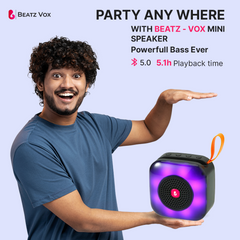 The portable Bluetooth speaker MZ M27VP Bluetooth speaker with RGB 5 W and 1200mAh battery that produces dynamic thunder sound (multicolor, stereo channel)