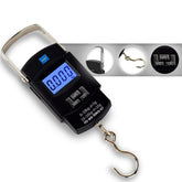 Tech Novo - Heavy-Duty Foldable Hook Weighing Scale with Digital Type and Manual Weight M/C for 10 kg to 50 kg Travel, Kitchen, and Home Use (Black, FDC-990)