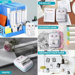 Mini Bluetooth Thermal Printer, Portable Label Printer Inkfree Printer Thermal Printer