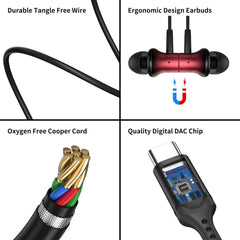 Magnetic Type C Earbuds with Hi-Fi Stereo and Wired Design
