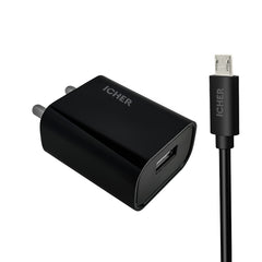 Icher 2.1 Single USB Charger with Micro USB Cable