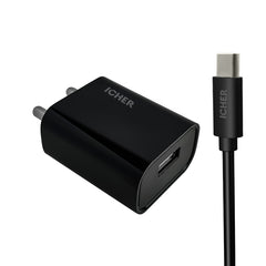 Icher 2.1 Single USB Charger with Type C Cable