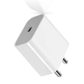 White USB-C Power Adapter 20W for Apple Watch, iPhone, and iPad without Data Cable