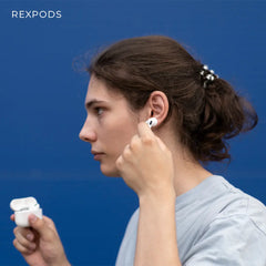 Rexpod 2nd Gen comes with a wireless charging case, an iOS and Android compatible charging cable, and active noise cancellation