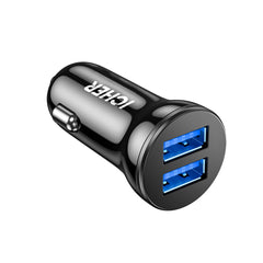 Icher 2.4 Car Charger Dual USB with Type C Cable