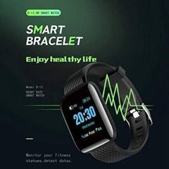 Wise wear-Bluetooth smart fitness band watch with heart rate, step count, and sports activity tracker is the ID-116, available for men, women, boys, and girls.