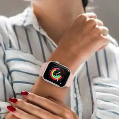 Wise wear-Pink Blood Pressure Smartwatch with a 4G Touch Screen and Bluetooth (Free Size, Pink Strap) - STROMBUCKS T500 For Women