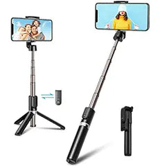 Tech novo - Wireless Bluetooth Selfie Sticks with Extension Foldable with a remote tripod stand, 3-in-1 multipurpose, and compatible with all phones, including iPhones, OnePlus, Samsung, Oppo, and Vivo