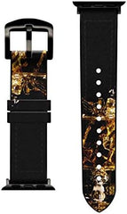 Wise wear-Silicone & Leather Smart Watch Band Strap for Apple Watch iWatch (Model Number: CA0424) in 42mm, 44mm, and 45mm For Men