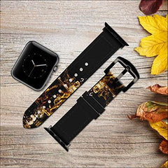 Wise wear-Silicone & Leather Smart Watch Band Strap for Apple Watch iWatch (Model Number: CA0424) in 42mm, 44mm, and 45mm For Men