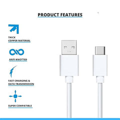 Icher 3A VOOC Type C Cable 1m