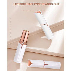 Tech novo - Women's Skincare Lipstick Shape Mini Epilator Hair Removal Machine with Battery for Face, Upper Lip, Chin, Eyebrow, and Other Areas (Golden White)
