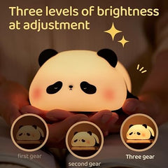 SKYTONE Cute Panda Night Light for Kids,Nursery Silicone Night Light,