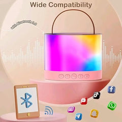 Mini Bluetooth Speaker with Changing Modes, RGB Lights, and a Mini Wireless Karaoke Mic