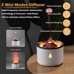 Humodi -Flame Air Diffuser Volcano Aroma Diffuser Ultrasonic Oil Diffuser 360mL Auto-Off Protection for Home,Office or Yoga, Gym.