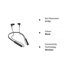 INLYEJ02LS-cr Wireless In-Ear Earphone with Mic for Trouble Audio (Black)