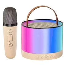 Mini Bluetooth Speaker with Changing Modes, RGB Lights, and a Mini Wireless Karaoke Mic