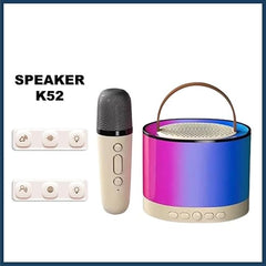 Mini Bluetooth Speaker with Changing Modes, RGB Lights, and a Mini Wireless Karaoke Mic