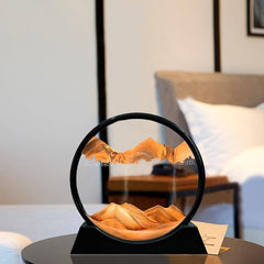 Tech novo-MOROVIK 3D Orange Dynamic Sand Art Liquid Motion,Moving Sand Art Picture Round Glass 3D Deep Sea Sandscape In Motion Display Flowing Sand Frame Relaxing Desktop Home Office Work Decor (7 In) (Orange)