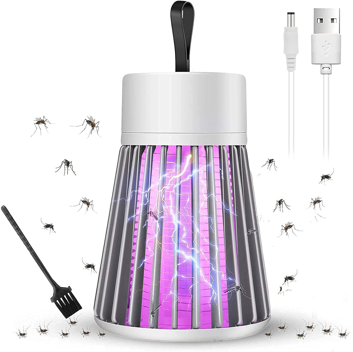 TechNovo - Electronic LED Mosquito Killer Machine Trap Lamp, USB Power Electronic, Theory Screen Protector Mosquito Killer lamp for Home (White)