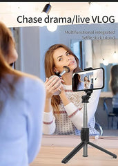 Tech novo - Wireless Bluetooth Selfie Sticks with Extension Foldable with a remote tripod stand, 3-in-1 multipurpose, and compatible with all phones, including iPhones, OnePlus, Samsung, Oppo, and Vivo