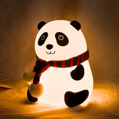 Adorable Panda Night Light, Soft Lamp for Children, 7-Color Changing Nightstand Light