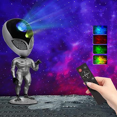 Savy - Night Light Projector for Children and Adults, with Timer and Remote, Voice Interaction, and 360° Adaptable Design - Alien Star Projector Galaxy Light for Room Decoration