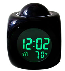 SAVY-Talking Laser Projector Alarm with Projection Black-02 Table Wall Clock Thermometer